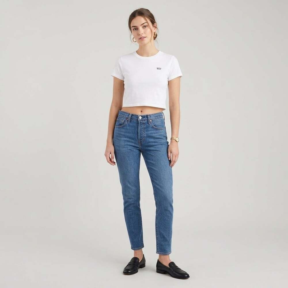 Levi's 501 S Skinny Jeans Women Size 26 Medium Blue Button Fly